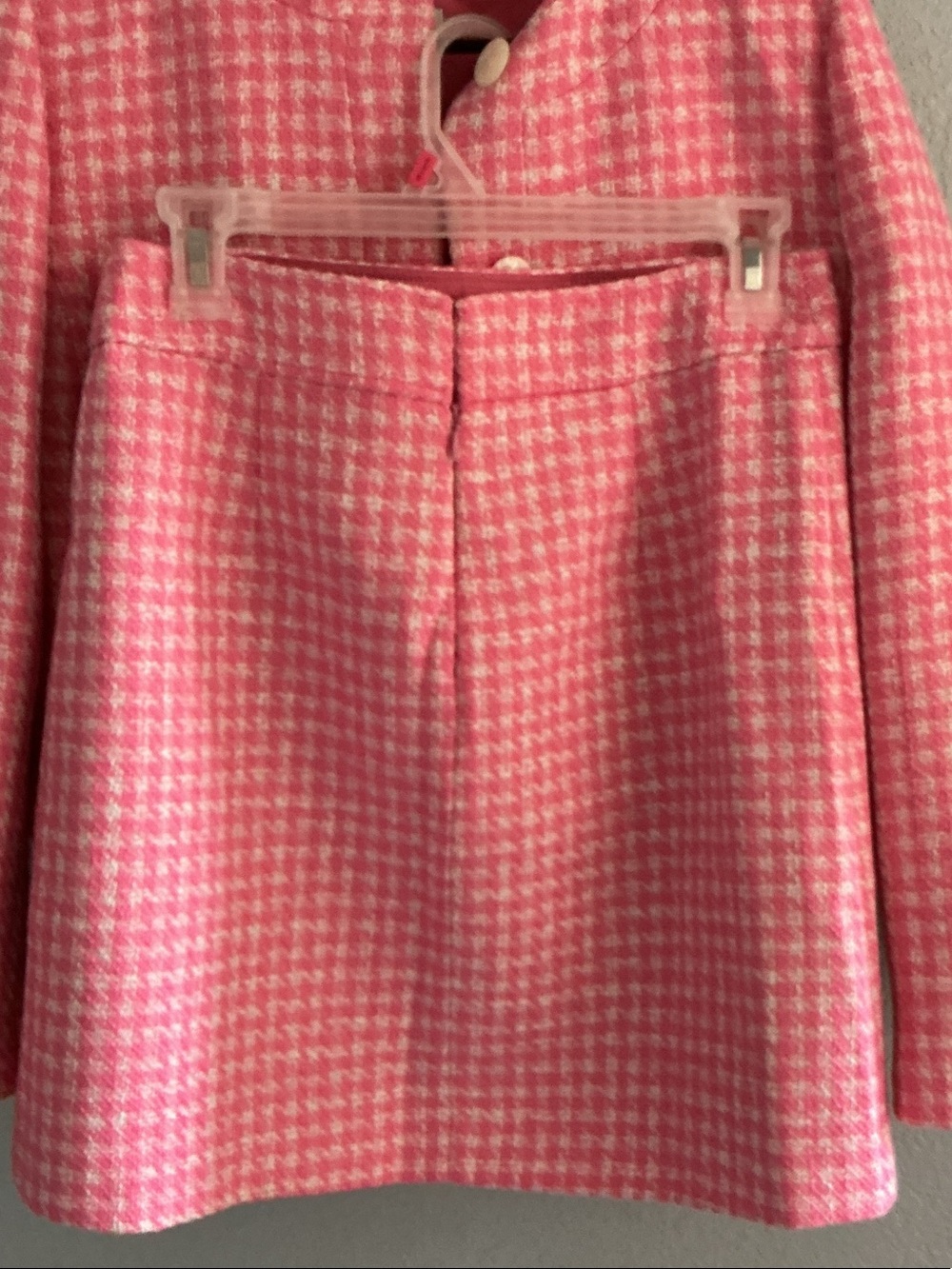 J. Crew Pink Houndstooth Blazer Jacket and Mini Skirt - Picture 5 of 6